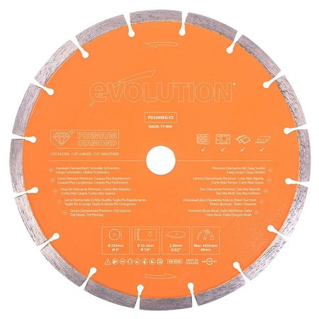 Evolution 9" Premium Segmented Edge Diamond Blade PD230SEG-CS